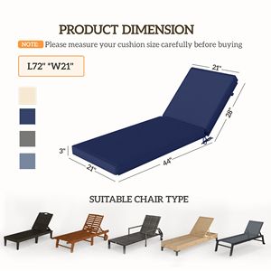 Set di 2 Cuscini Blu Navy per Sedie da Patio con Schienale, Cuscini di Ricambio per Sedie da Esterno - Product Image 3