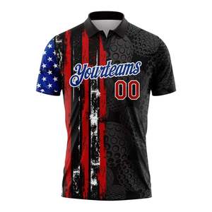 Camisetas de Golf Sublimadas Personalizadas OEM/ODM con Nombre/Número de Jugador, Ecológicas, Transpirables, de Fibra de Spandex/Poliéster para Deportes - Product Image 3