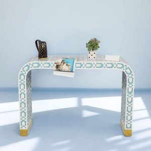 Table console moderne et élégante Grand Heritage avec incrustation d'os pour les entrées Fabriquée à la main par Fashion Craft India - Product Image 5