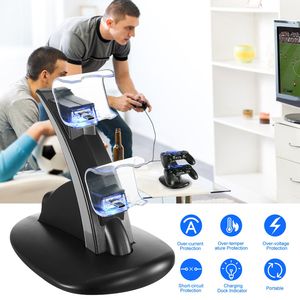 Base de Carga Doble Micro USB para PS4 Pro y PS4 Slim con Indicador Azul, Soporte de Carga para Controles y Joysticks de Juego - Product Image 2