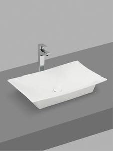 Lavabo Minimalista Cuadrado de Cerámica para Encimera, Lavabo Premium de Sobremesa para Baño, Lavabo Moderno para Encimera - Product Image 1