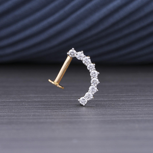 Lab Grown Diamond Stud <b>Nose</b> <b>Pin</b> 0.19 Ct 18K Yellow Gold E Color VVS VS HPHT Brilliant Cut Womens Fine Jewelry Gift Elegance Chic - Product Image 1