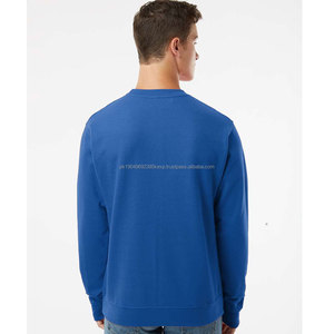 100% algodón servicio personalizado hombres adultos Casual Color puro suelto francés Terry cuello redondo de gran tamaño cuello redondo sudadera - Product Image 6