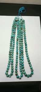 Perles rondes lisses en turquoise naturelle d'Arizona, taille 10 mm à 13 mm, pierres semi-précieuses, perles en vrac pour la création de bijoux - Product Image 2