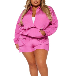 Ensemble coupe-vent court en nylon pour femme, couleur personnalisée, haute qualité, vente en gros - Product Image 6