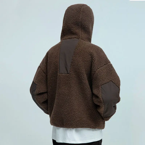 Sweat à capuche oversize en polaire sherpa pour homme, veste à capuche zippée intégrale, sweat à capuche décontracté pour l'hiver, sweat à capuche doublé en polaire sherpa uni - Product Image 4