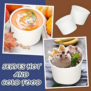 Vasos de Papel Desechables Ecológicos de 8oz, Resistentes a la Grasa, Aptos para Alimentos, Tazones para Postre de Color Sólido, Suministros para Fiestas, Helados y Galletas - Product Image 4