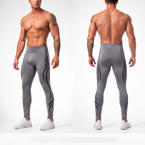 Leggings de sport personnalisés pour hommes, pantalons de compression taille basse, leggings de gym en spandex et polyester pour hommes, collants de yoga - Product Image 4