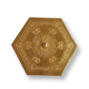 Antique Finish Brass Decorative Storage <b>Box</b> With Mandala Pattern Round Handmade Jewelry Case For Home Hotel And Office Decor - Product Image 3