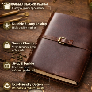 Journal en cuir le plus vendu |   Journal artisanal vintage avec fermeture à boucle |   Cahier d'écriture |   Carnet de notes élégant pour cadeau |   2026 - Product Image 3