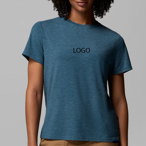 T-shirt décontracté pour femme, style urbain tendance, design moderne et élégant, idéal pour l'été, facile à porter, haut de gamme. - Product Image 1