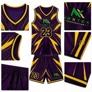 Ensemble d'uniformes de basketball personnalisés pour hommes, motif éclat de soleil, maillot et short en mesh par sublimation, tenue de sport d'équipe, équipement de match, vente OEM - Product Image 5