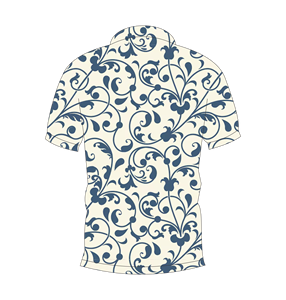 เสื้อโปโลสีครีมสำหรับผู้ชาย ลายพิมพ์วินเทจสีน้ำเงิน สไตล์ลำลอง แขนสั้น เหมาะสำหรับเล่นกอล์ฟในฤดูร้อน - Product Image 5