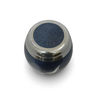 Urna Funeraria de Metal para Cenizas, Urna Conmemorativa Azul para Adultos - Product Image 2
