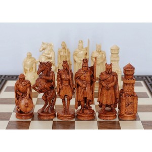 Jeu d'échecs artisanal en bois de Sheesham avec incrustations en laiton |   Jeu de société indien en bois en gros - Product Image 6