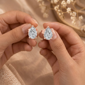 Pendientes de Diamante Solitario Corte Pera Alargado de Oro de 14K, Directo de Fábrica, Joyería Fina Premium - Product Image 3