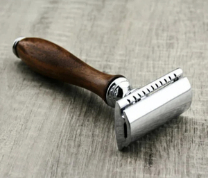 Shaving <b>Set</b> Handmade Wood 3PC Shaving <b>Set</b> For Men Brush Safety <b>Razor</b> Storage Display Stand With Stainless Steel And New Design - Product Image 1