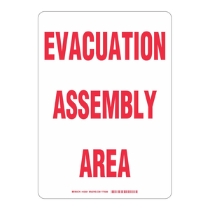 Panneau de signalisation d'assemblage d'évacuation Brady - Panneau d'avertissement réfléchissant en PVC/PC pour la sécurité intérieure et extérieure - Product Image 1