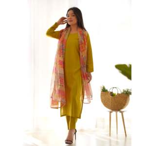 Haut et dupatta à imprimé floral céleste KB Designer, tenue de soirée, taille XS - Product Image 5