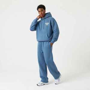 Conjunto Deportivo para Hombre Hawk Eye, Sudadera con Capucha Azul, Color Sólido, Corte Holgado Informal, Pantalones Largos con Cordón y Bolsillos, de Algodón - Product Image 5