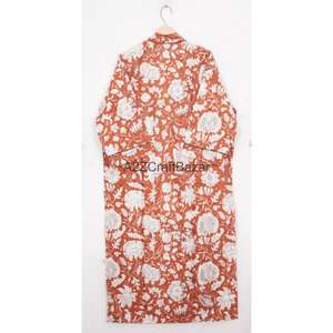 Bata Kimono 100% Algodón Romántica, Sexy y Transpirable para Mujer, Estampado Floral, Ropa de Noche Primavera/Verano, Túnica de Playa, Ropa de Dormir - Product Image 1