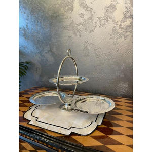 แท่นวางเค้กสแตนเลสสำหรับตกแต่งโต๊ะถาดสีเงินขนาดใหญ่รูปทรงสี่เหลี่ยมผืนผ้าสำหรับงานหมั้นครบรอบ - Product Image 6