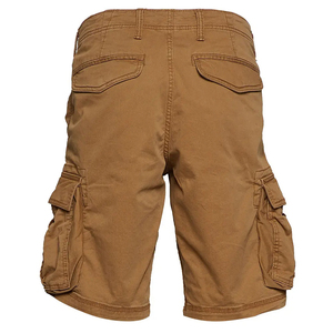 Shorts cargo pour homme, taille mi-haute, longueur Bermuda, couleur unie, toile de coton, style décontracté, avec plusieurs poches, fermeture à boutons - Product Image 4