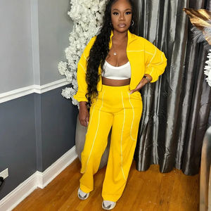 Conjunto de chándal de 2 piezas para mujer, chaqueta con cremallera y pantalones deportivos, conjunto informal para hacer deporte, ropa deportiva de manga larga, conjunto a juego - Product Image 2