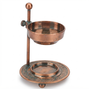 Bronze Incense <b>Burner</b> With Lattice Top And Wooden Handle <b>For</b> Aromatic Use Home Decor Incense Holder On Sale - Product Image 4