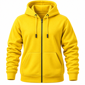 Sudadera con capucha de algodón polar verde liso para mujer, con cremallera, manga larga, bolsillo canguro, cordón ajustable y logo frontal, ideal para invierno. - Product Image 3