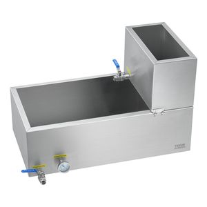 Pentola Industriale per Sciroppo d'Acero da 75 Litri (19.6 Galloni) con Termometro Piatto e 2 Valvole, 3 Gambe - Capacità 285 Tazze da 250ml - Product Image 1