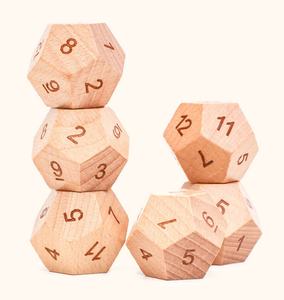 Dés hexagonaux à 12 faces en bois de hêtre de 3 cm pour jeux de société, accessoires pour jeux de cartes et de couple, artisanat en bois, boîtes en bois, enseignes murales - Product Image 3
