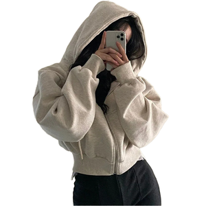 Sweat à capuche court zippé pour femmes le plus vendu sweat-shirt de jogging décontracté avec survêtement imprimé pour l'automne - Product Image 1