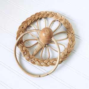 Décoration de salle de bain de style moderne, porte-serviettes en rotin, support de rangement de cuisine, porte-serviettes circulaire tissé à la main - Product Image 5