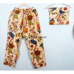Conjunto de Pijama de Algodón Ecológico y Duradero, Perfecto para Todas las Estaciones, Cuello en V, Largo Completo, Cintura con Cordón, Ropa de Dormir Informal - Product Image 3
