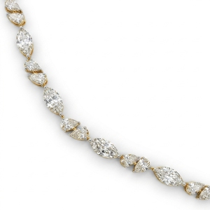 สร้อยข้อมือเพชรทรงหยดน้ำและทรงมาร์คีส์ 11.57 กะรัต ทองคำขาว 14K เพชรเลี้ยงในห้องปฏิบัติการ สำหรับผู้หญิง เครื่องประดับชั้นดี - Product Image 4