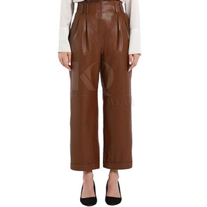 Fashion Forward <b>Women</b> Leather Pant Straight Leg Premium Finish Breathable Lightweight Eco-Friendly for Winter Looks Trendy - Product Image 3