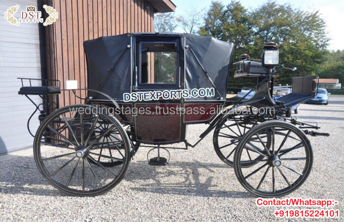 上品な新スタイルのビクトリア朝馬車 白い木製観光用屋外馬車 結婚式用