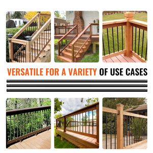 Set di 11 Balaustre Quadrate in Lega di Alluminio per Scale, 44FT X 0.5FT, Pali Decorativi per Ringhiere di Terrazze - Product Image 6