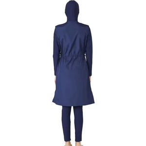 Maillot de bain islamique imprimé à manches longues pour femme, style musulman, coupe haute, burkini islamique 1 pièce en Spandex/Nylon - Product Image 4