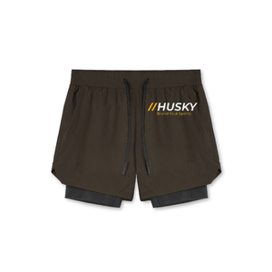 Unisex Nylon Spandex Compression Shorts Elastic Waist Hidden Pocket Custom Logo Solid Quick Dry Lightweight Breathable <b>Knee</b> <b>High</b> - Product Image 2