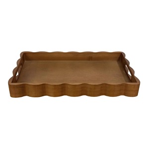 Bandeja Decorativa de Madera de Primera Calidad, Forma Irregular, Diseño Rústico, con Asa, Paquete Individual - Product Image 3