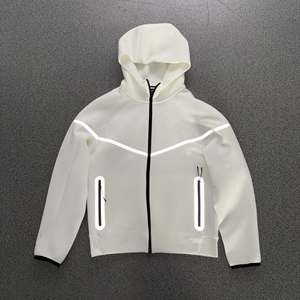 Survêtement Homme 2 Pièces en Coton Épais Réfléchissant avec Logo Personnalisé, Sweat à Capuche Tendance Automne Hiver, Marque de Mode Tech Fleece - Product Image 5