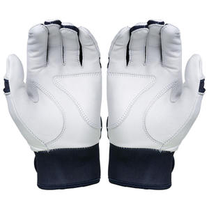 Classic White Navy Leather Batting Gloves Baseball | Comfort Fit Breathable Custom Performance Soft Batting Glove - Product Image 3