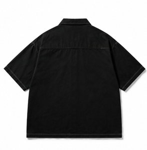 เสื้อเชิ้ตทำงานแขนสั้นทรงโอเวอร์ไซส์คุณภาพสูงสำหรับผู้ชาย - Product Image 6