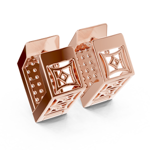 Juego de Aretes de Aro con 2 Diamantes Cultivados en Laboratorio, Oro Rosa de 18 Quilates con Baño de Rodio, Certificados de Lujo para Uso Diario y Eventos Glamurosos - Product Image 3