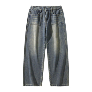 Pantalons en jean pour hommes, denim rigide indigo, pour marques de vêtements américaines, fournisseur de lavage personnalisé et de marque privée. - Product Image 1