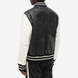 Veste de baseball vintage en cuir de haute qualité pour homme, style varsity, streetwear, veste noire pour homme et femme - Product Image 2