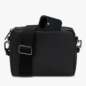 Bolso Bandolera de Cuero Negro, Elegante y Delgado, con Bolsillo con Cierre Seguro, Ligero, para Uso Diario y Viajes - Product Image 3