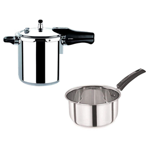 Olla a Presión de Aluminio, Juego Combinado de 3+2 Litros, Utensilios de Cocina Duraderos de Cocción Rápida, al Mejor Precio al por Mayor - Product Image 1